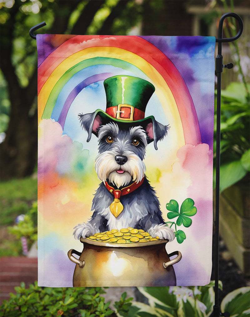 Schnauzer St Patrick's Day Garden Flag