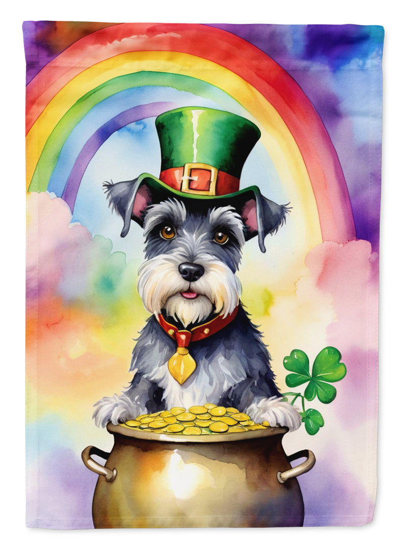 Schnauzer St Patrick's Day Garden Flag