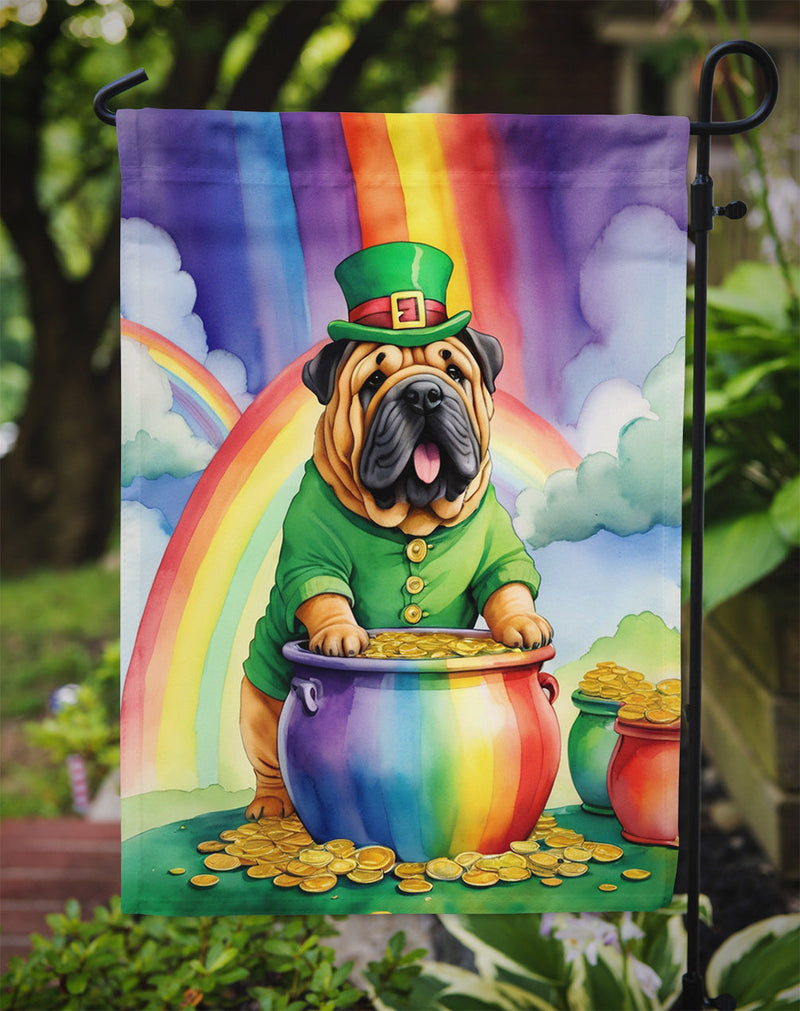 Shar Pei St Patrick's Day Garden Flag