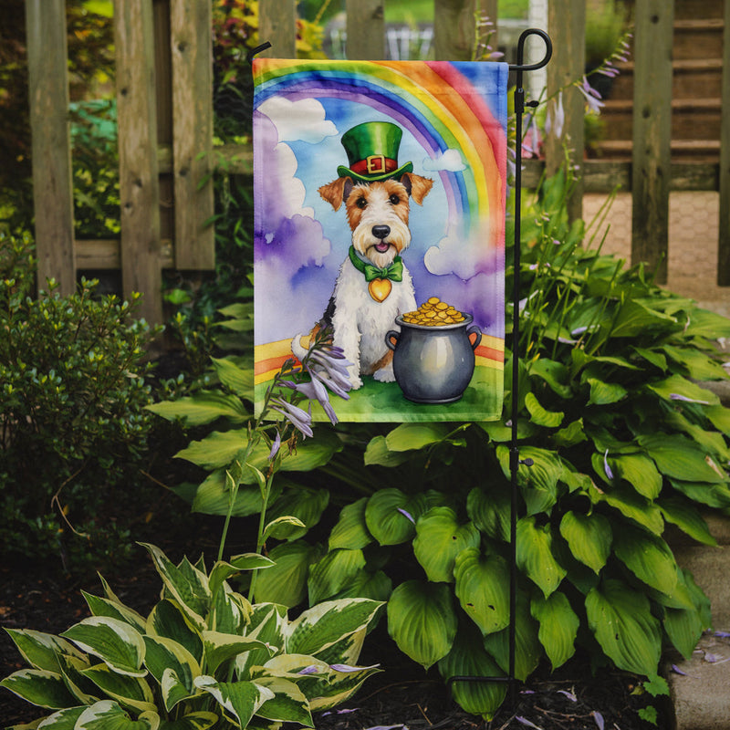 Fox Terrier St Patrick's Day Garden Flag