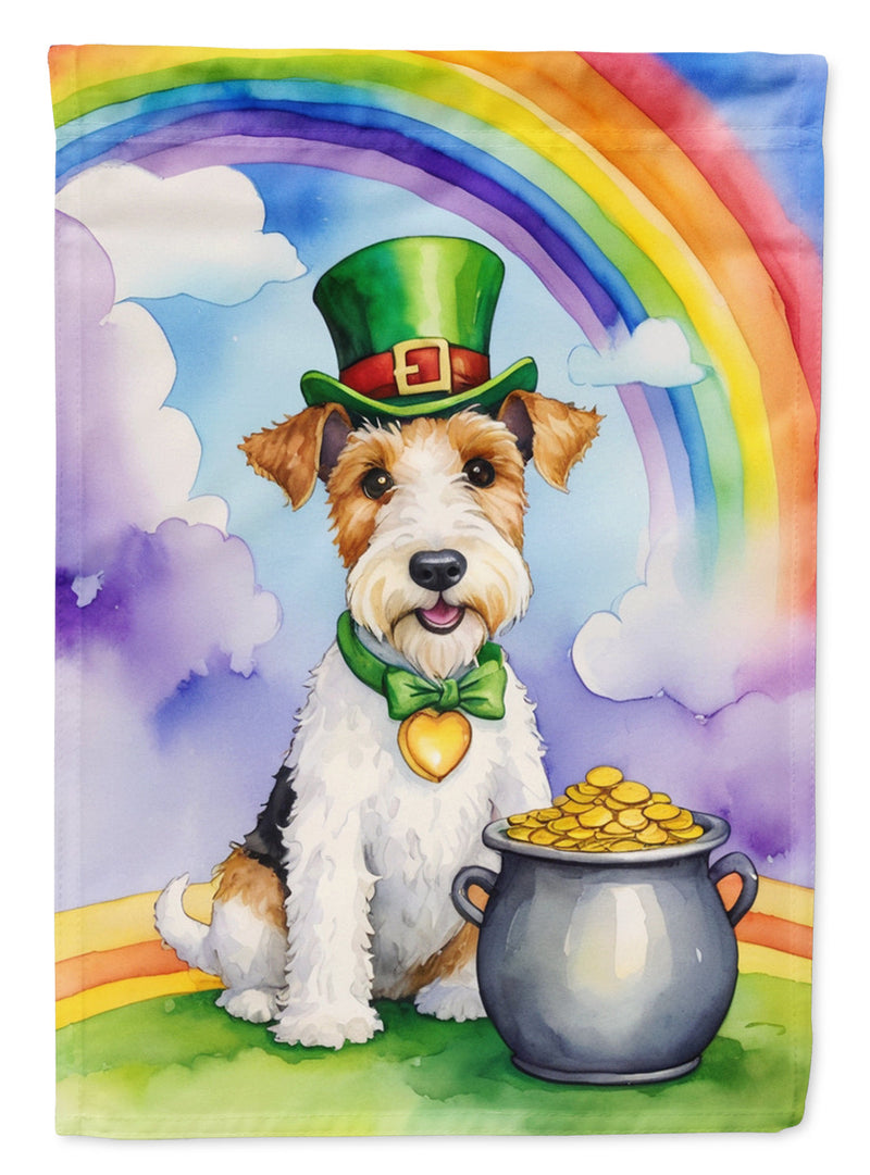 Fox Terrier St Patrick's Day Garden Flag