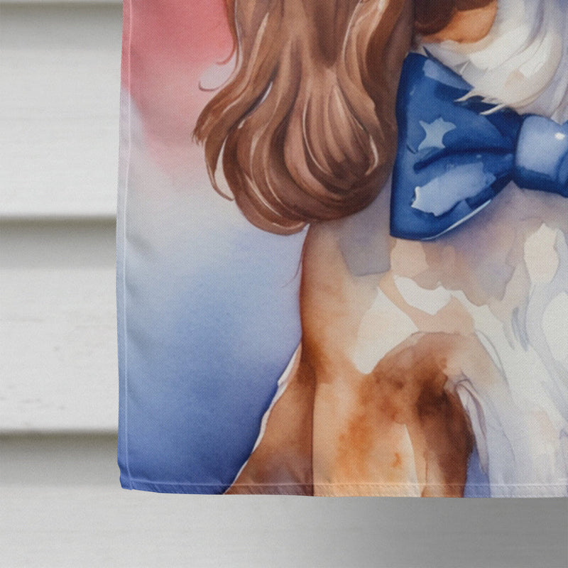 Cavalier Spaniel Patriotic American House Flag