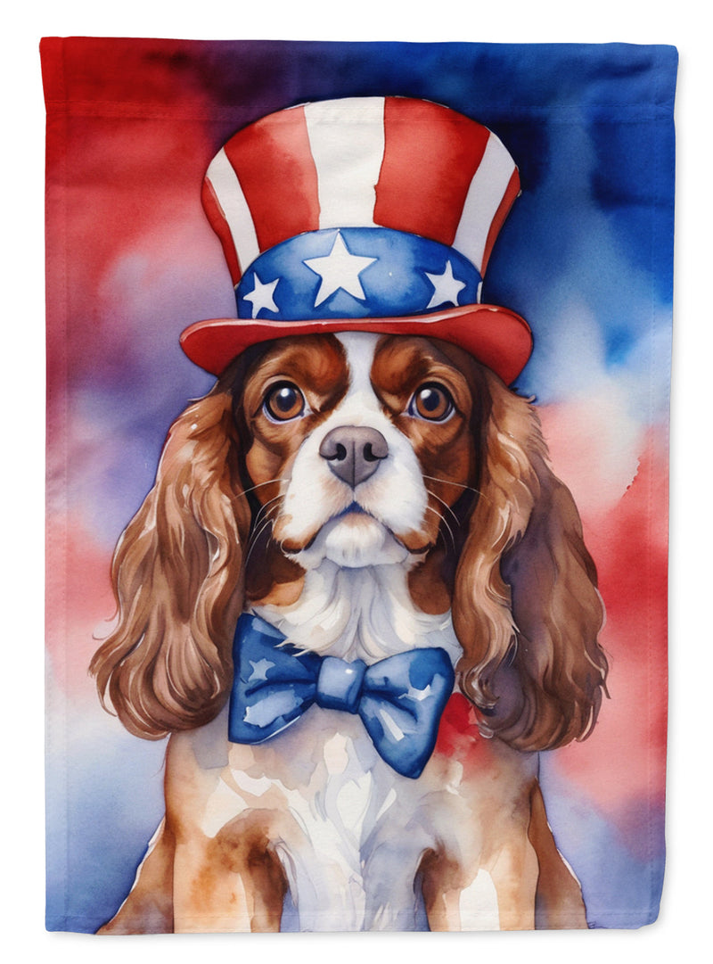 Cavalier Spaniel Patriotic American House Flag