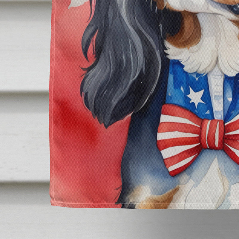 Cavalier Spaniel Patriotic American House Flag