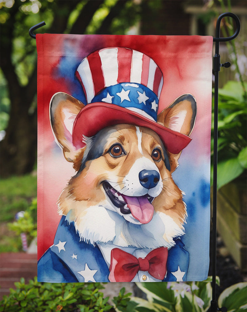 Corgi Patriotic American Garden Flag