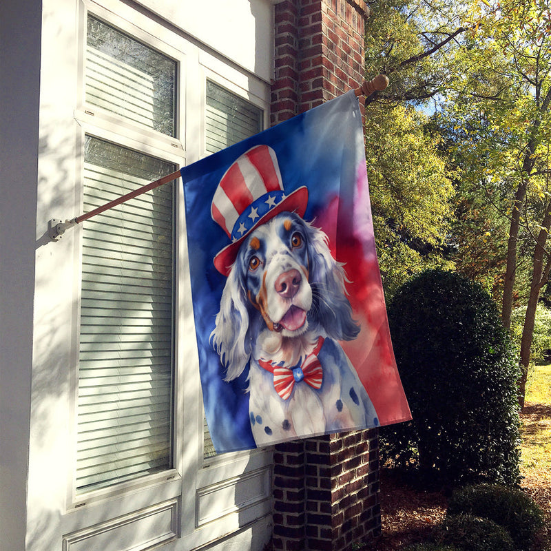 English Setter Patriotic American House Flag