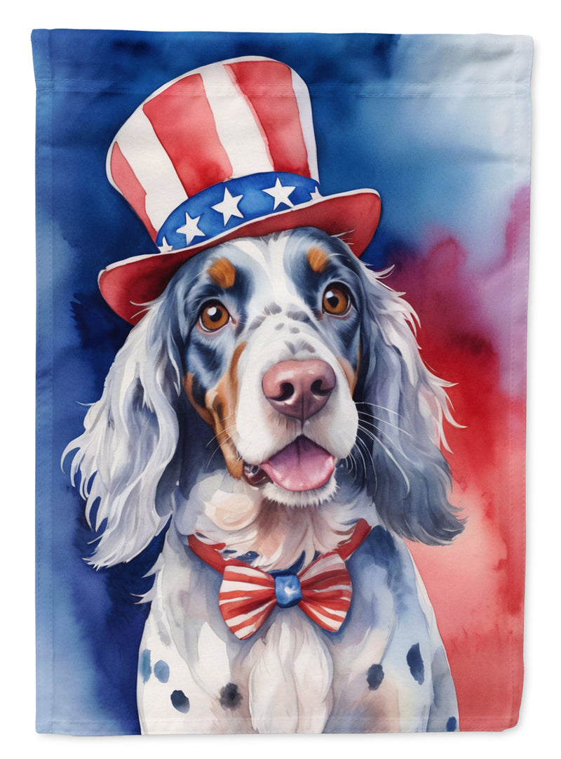 English Setter Patriotic American House Flag