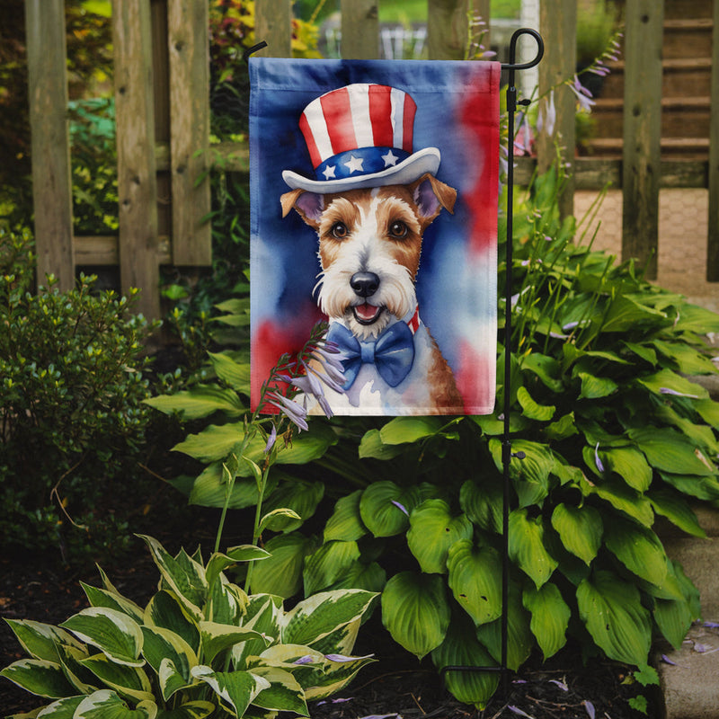 Fox Terrier Patriotic American Garden Flag