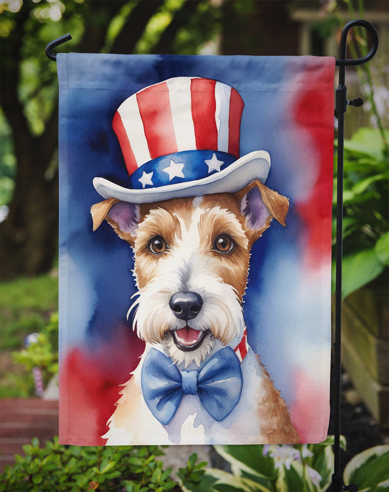 Fox Terrier Patriotic American Garden Flag