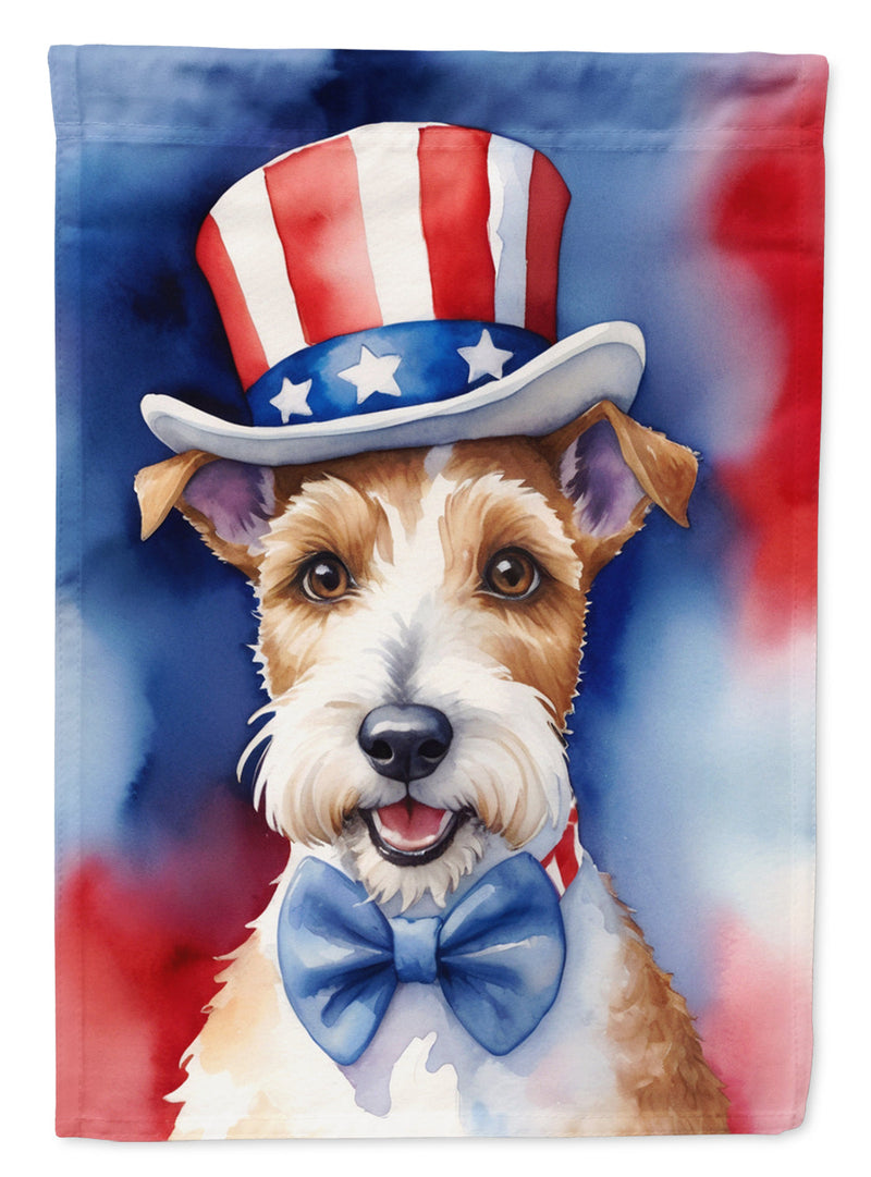 Fox Terrier Patriotic American Garden Flag