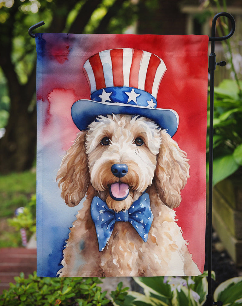 Goldendoodle Patriotic American Garden Flag