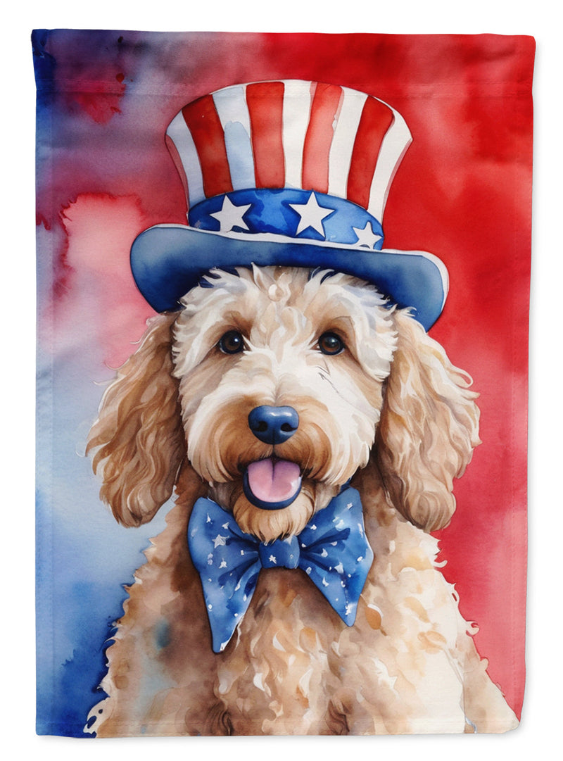 Goldendoodle Patriotic American Garden Flag