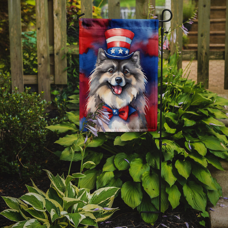 Keeshond Patriotic American Garden Flag