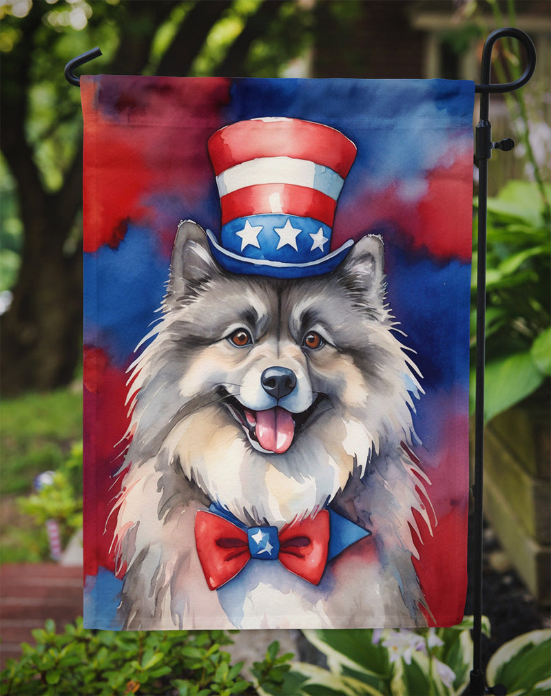 Keeshond Patriotic American Garden Flag