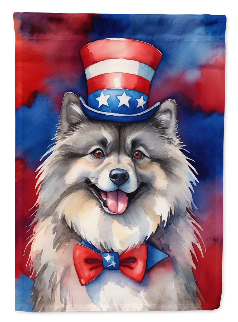 Keeshond Patriotic American Garden Flag