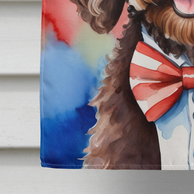 Labradoodle Patriotic American House Flag