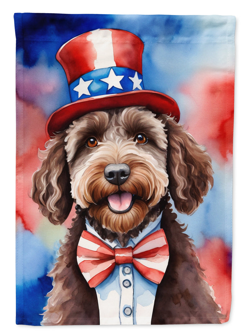 Labradoodle Patriotic American House Flag