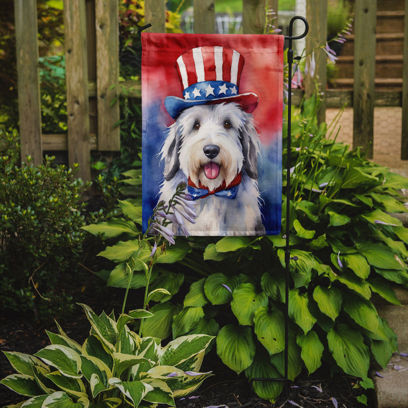 Old English Sheepdog Patriotic American Garden Flag