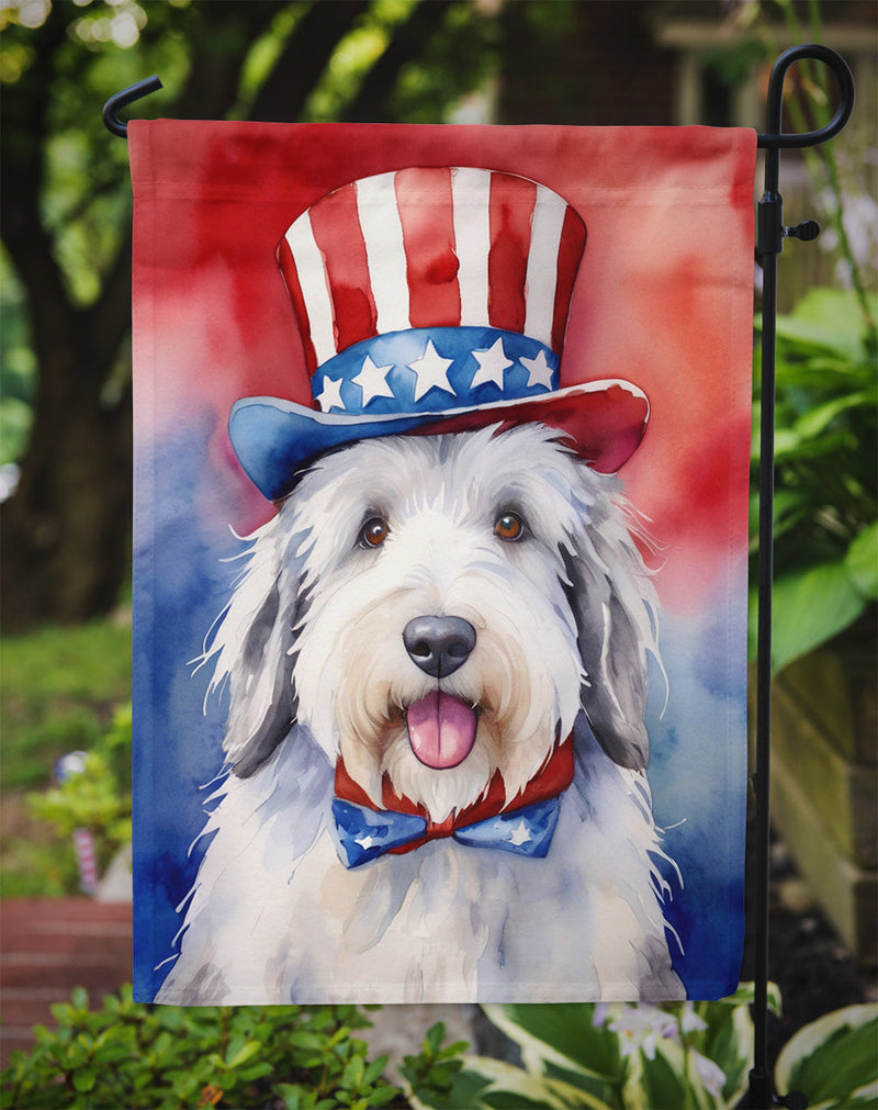 Old English Sheepdog Patriotic American Garden Flag