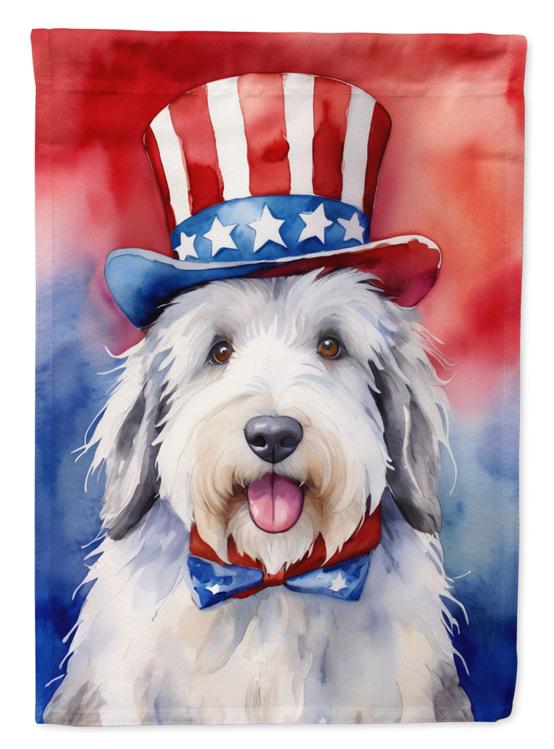 Old English Sheepdog Patriotic American Garden Flag