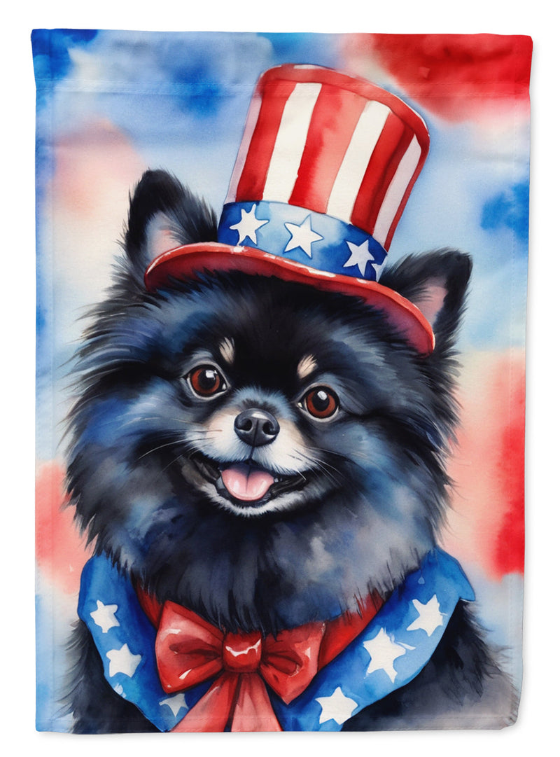 Pomeranian Patriotic American Garden Flag