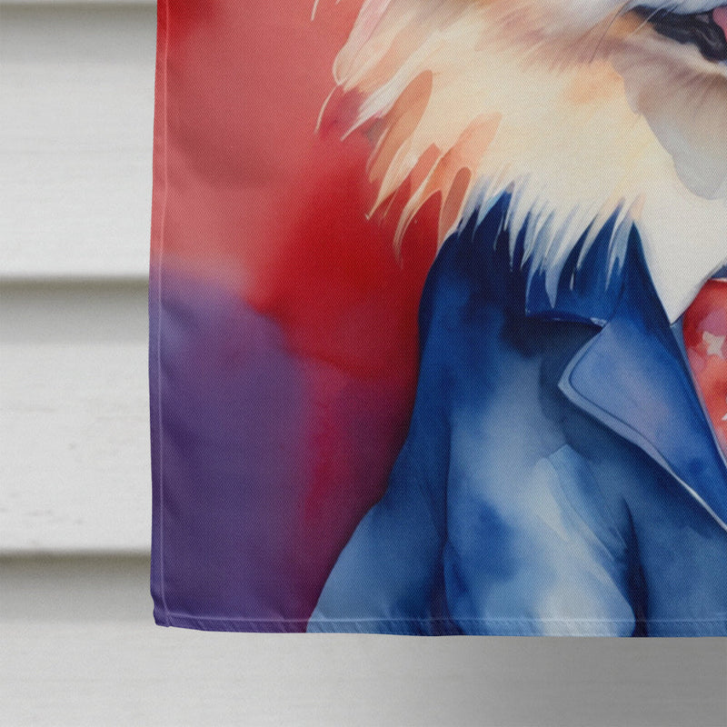 Pomeranian Patriotic American House Flag