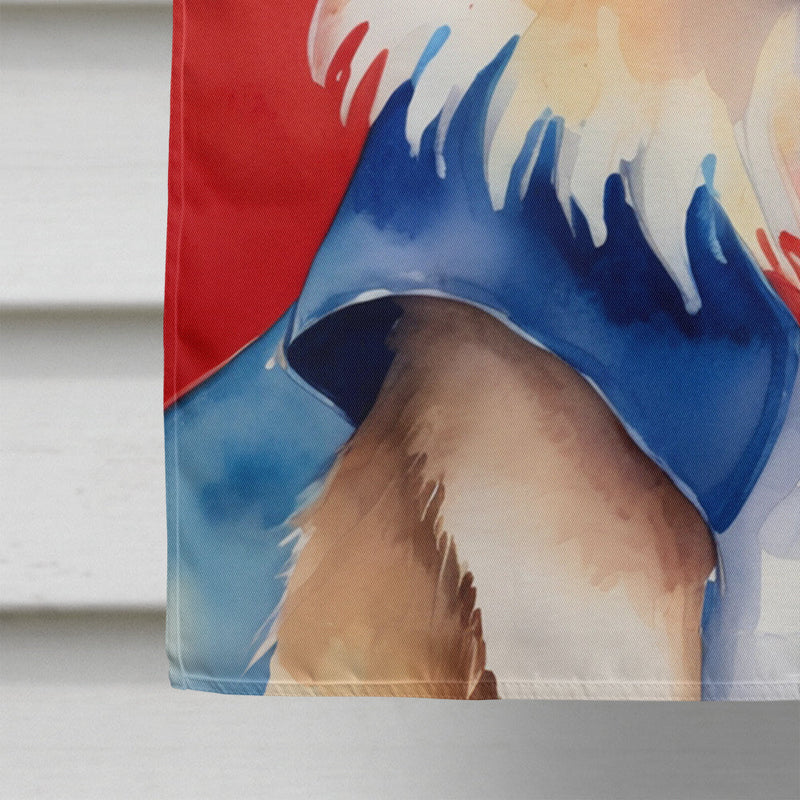 Pomeranian Patriotic American House Flag