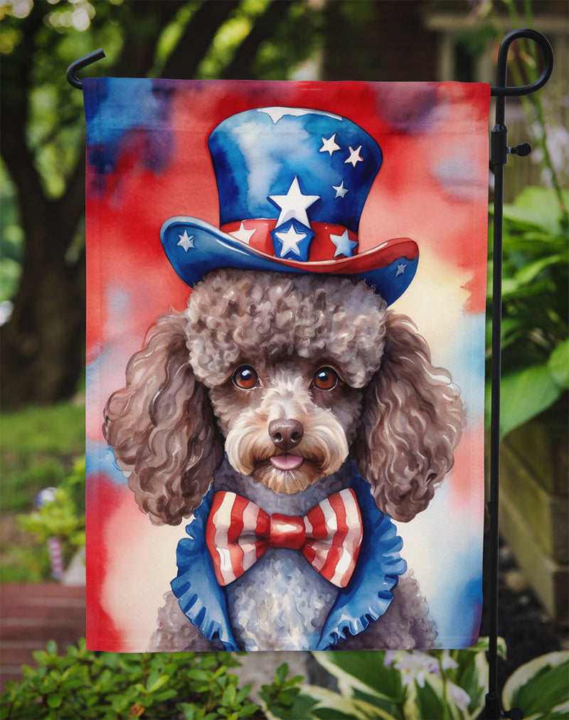 Poodle Patriotic American Garden Flag