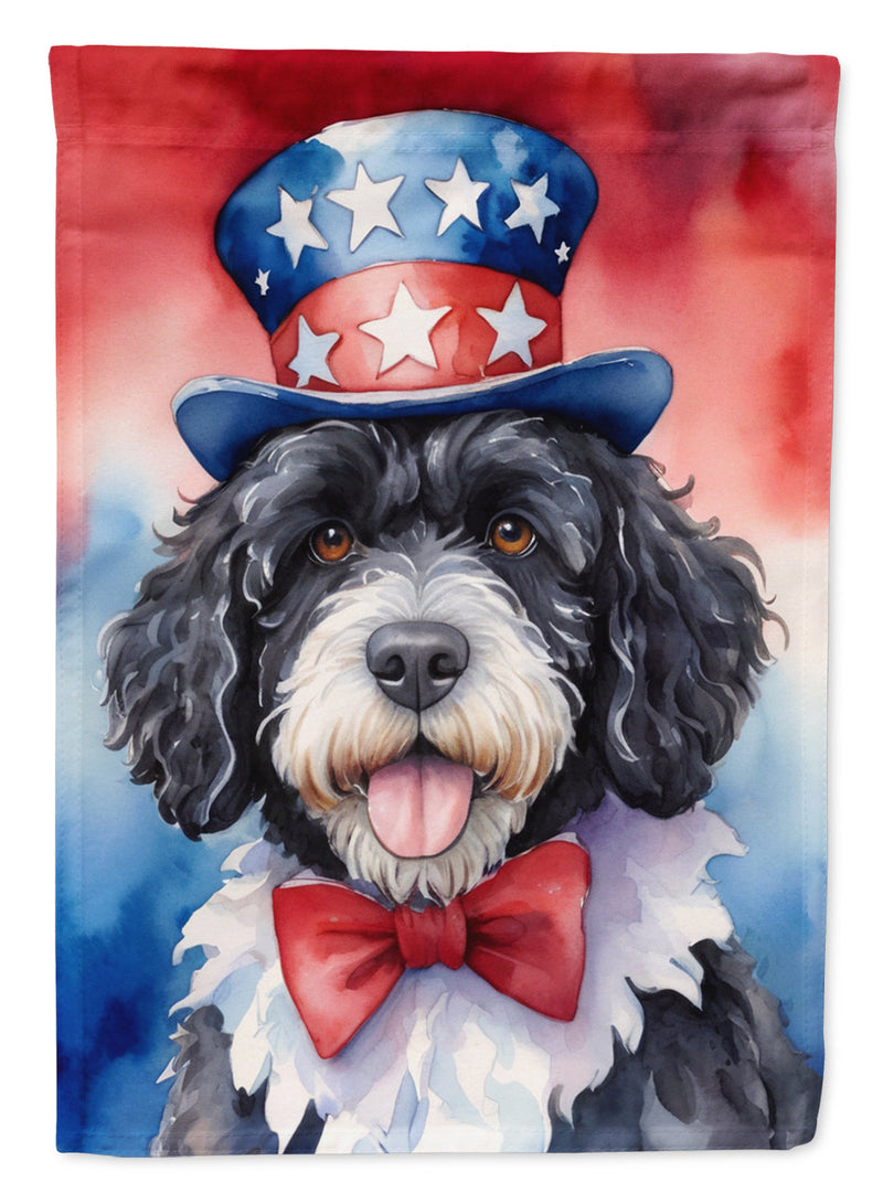 Portuguese Water Dog Patriotic American House Flag