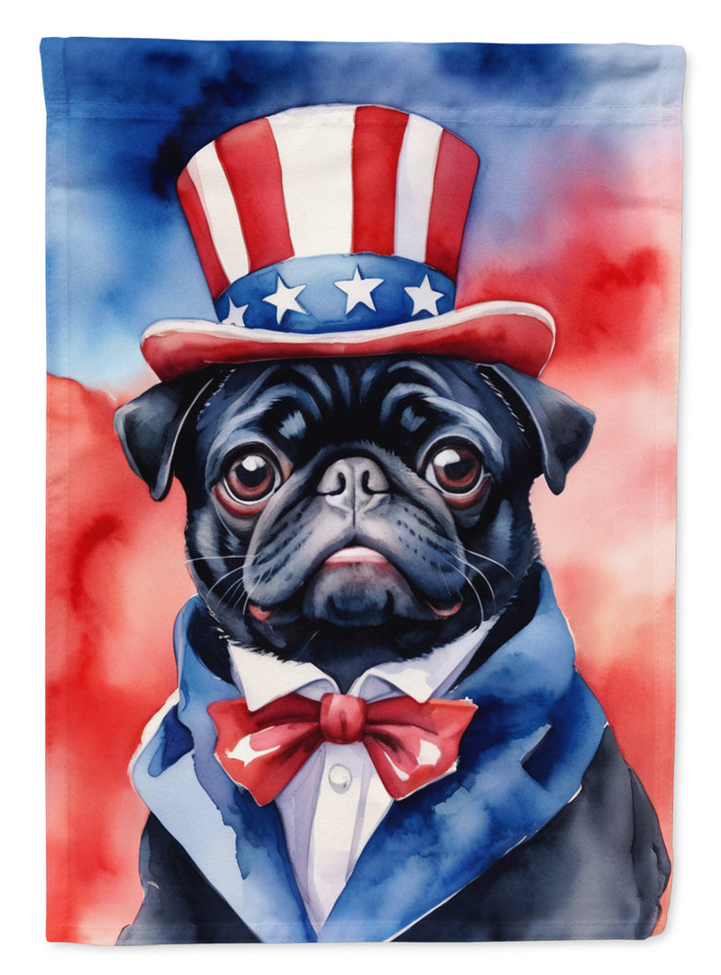 Pug Patriotic American Garden Flag