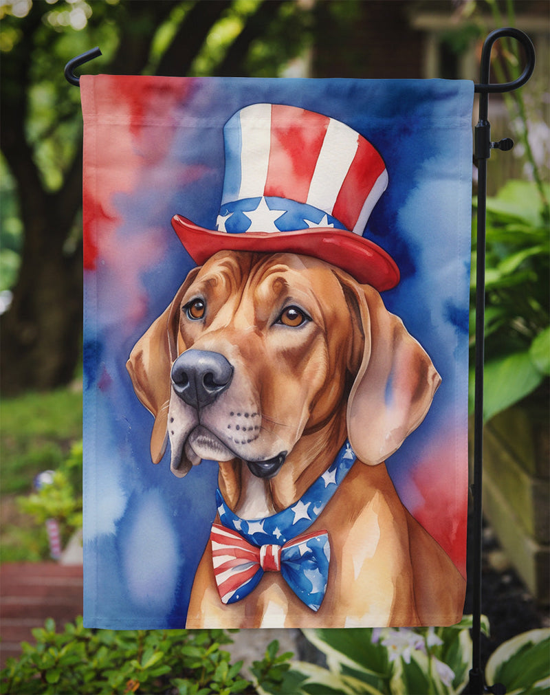 Rhodesian Ridgeback Patriotic American Garden Flag