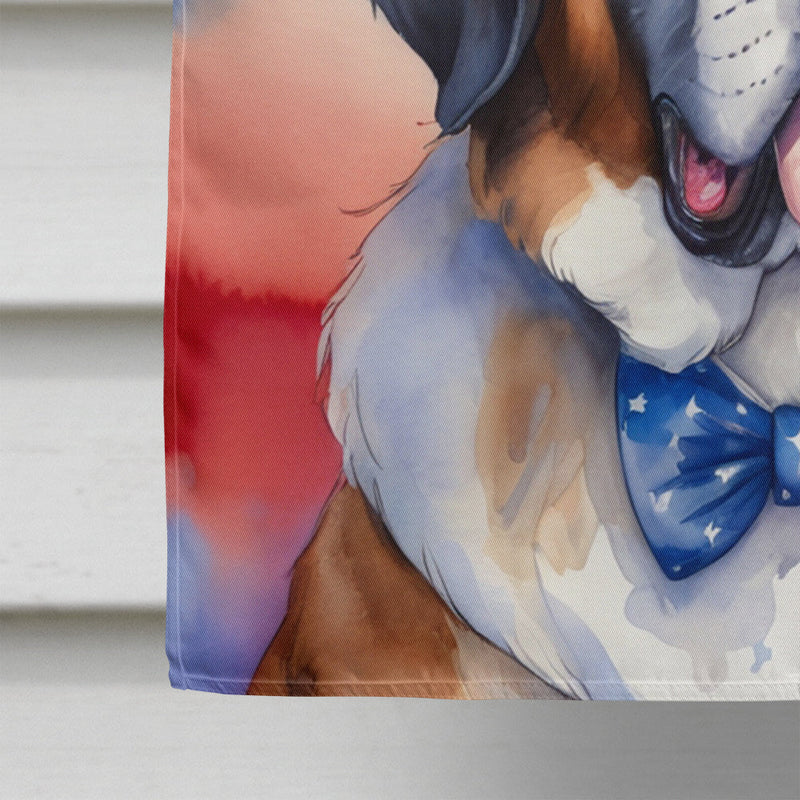 Saint Bernard Patriotic American House Flag