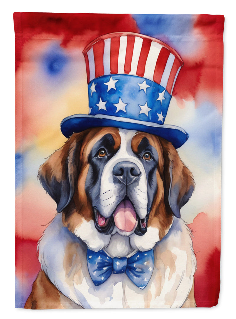 Saint Bernard Patriotic American House Flag