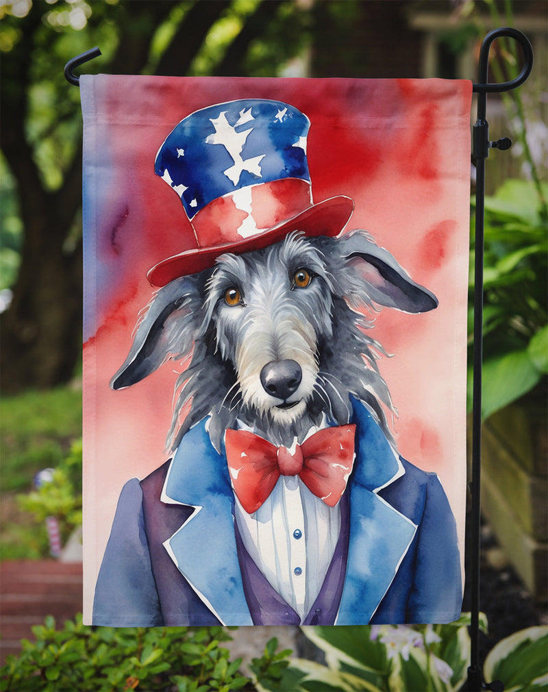 Scottish Deerhound Patriotic American Garden Flag