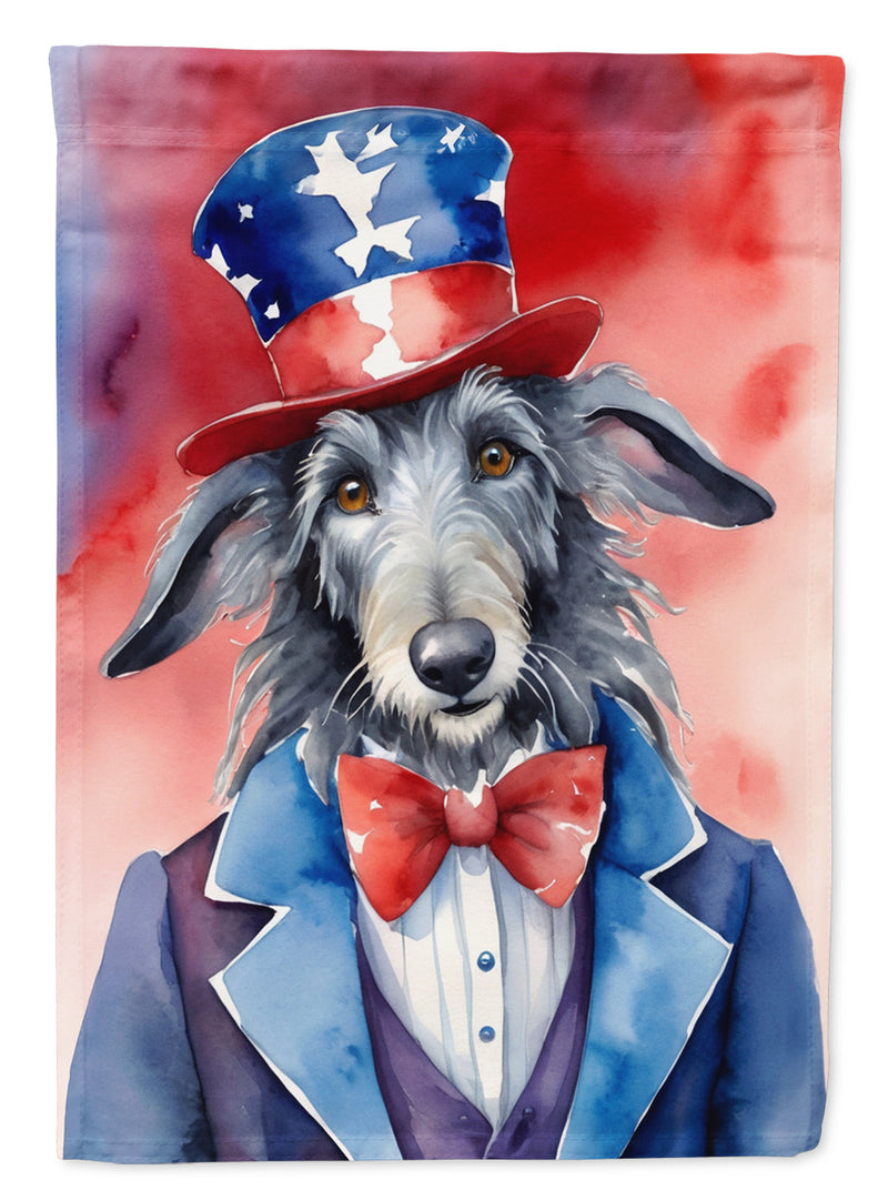 Scottish Deerhound Patriotic American Garden Flag