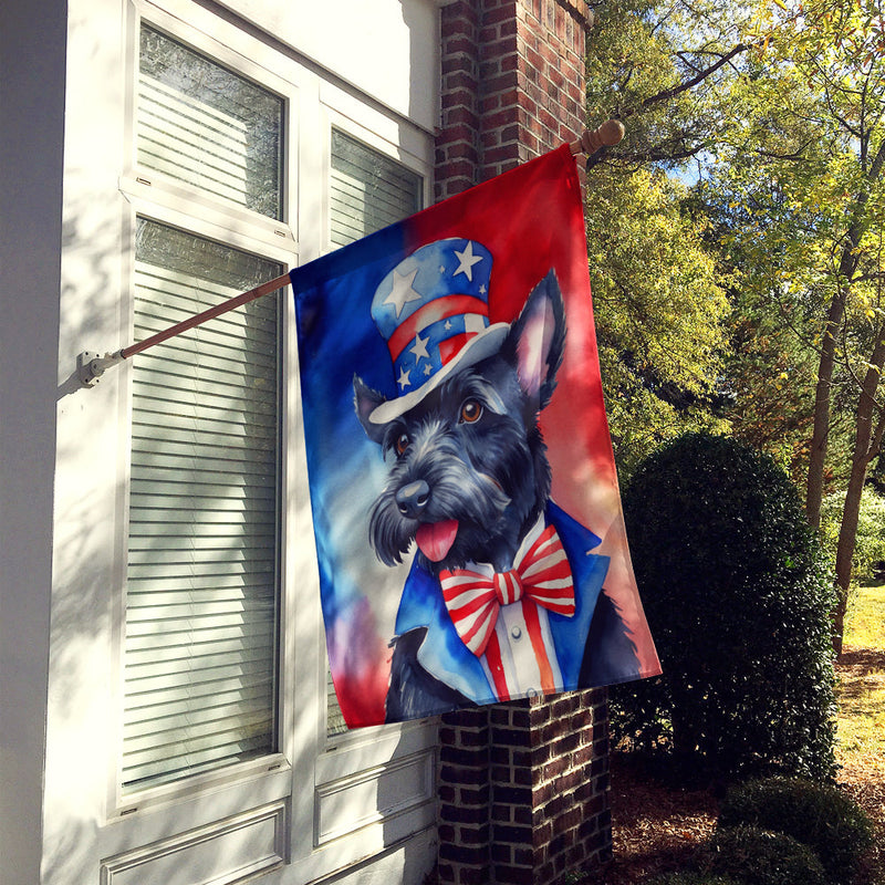 Scottish Terrier Patriotic American House Flag