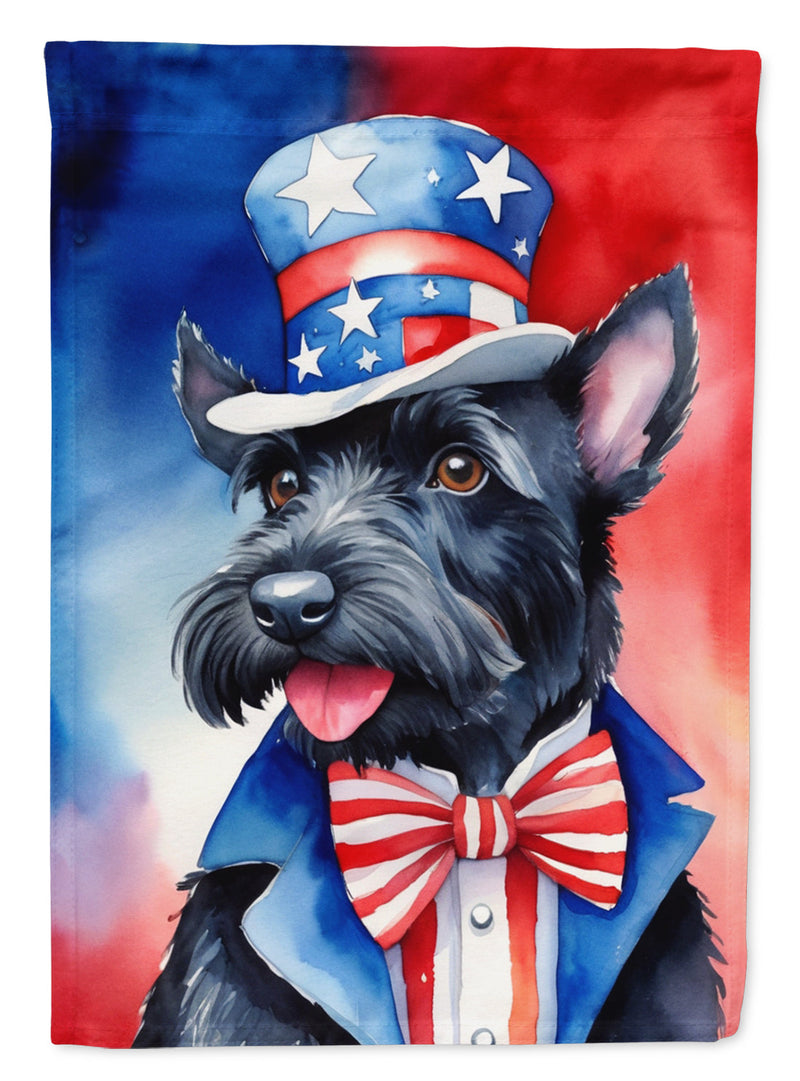 Scottish Terrier Patriotic American House Flag