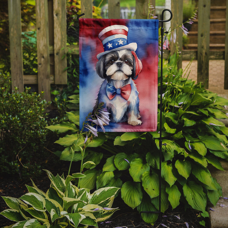 Shih Tzu Patriotic American Garden Flag