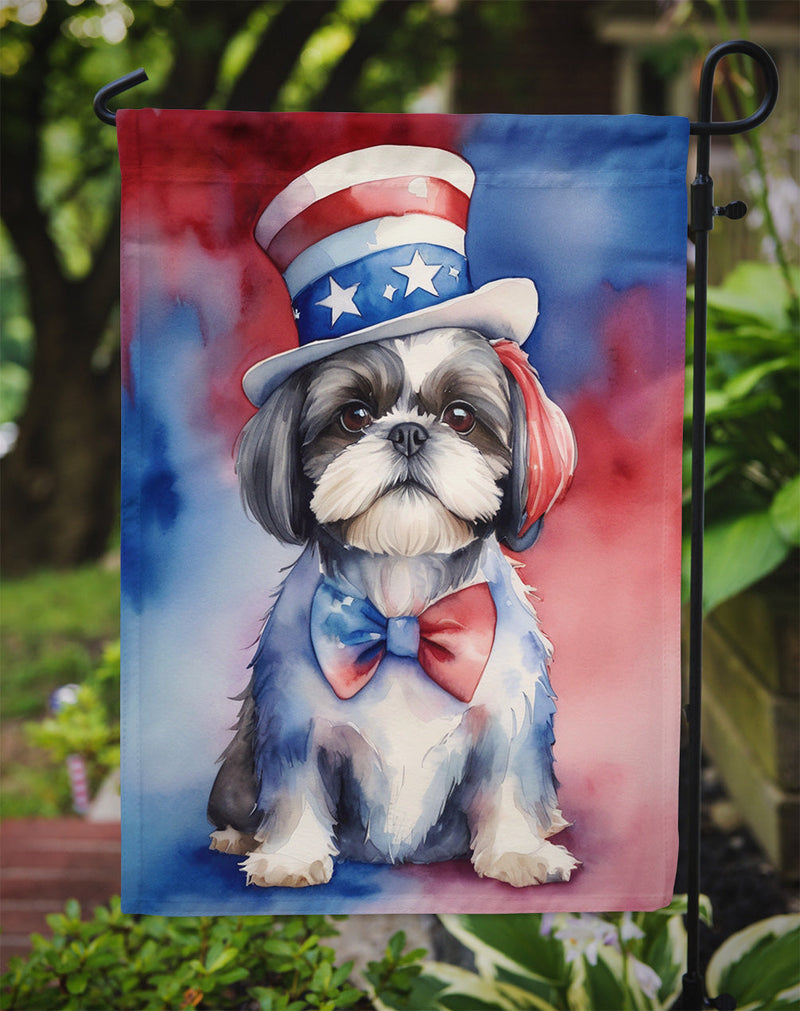 Shih Tzu Patriotic American Garden Flag