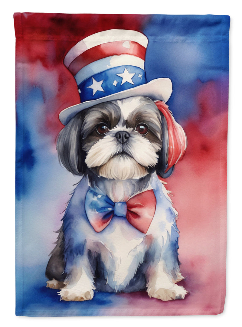 Shih Tzu Patriotic American Garden Flag