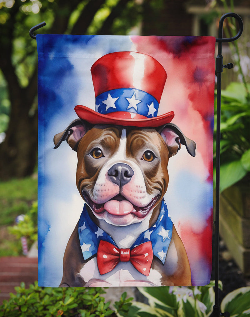 Staffordshire Bull Terrier Patriotic American Garden Flag