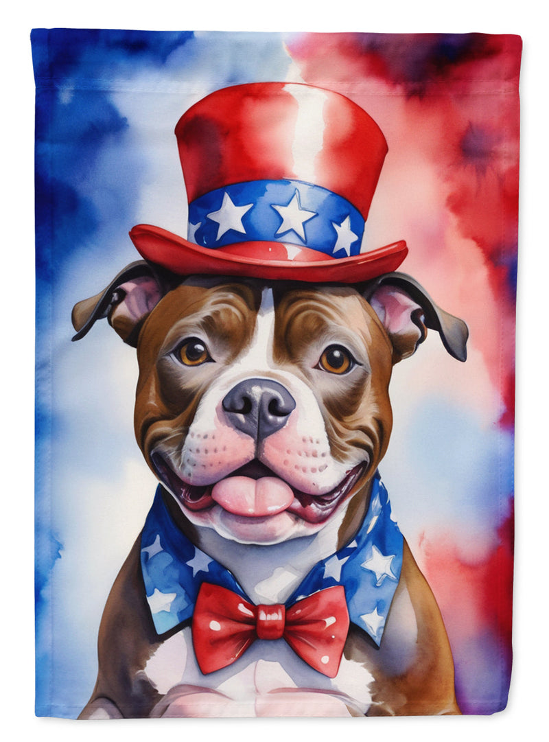 Staffordshire Bull Terrier Patriotic American Garden Flag