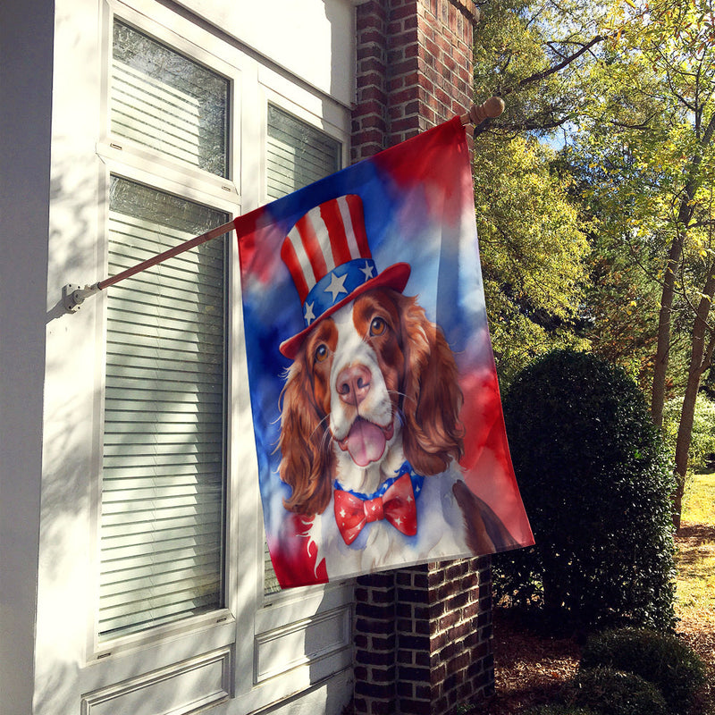 Welsh Springer Spaniel Patriotic American House Flag