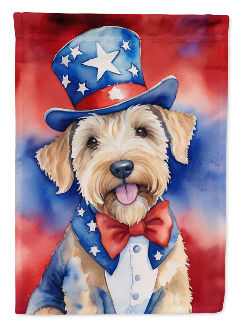 Wheaten Terrier Patriotic American Garden Flag