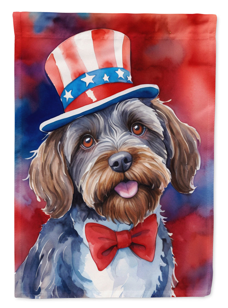 Wirehaired Pointing Griffon Patriotic American Garden Flag