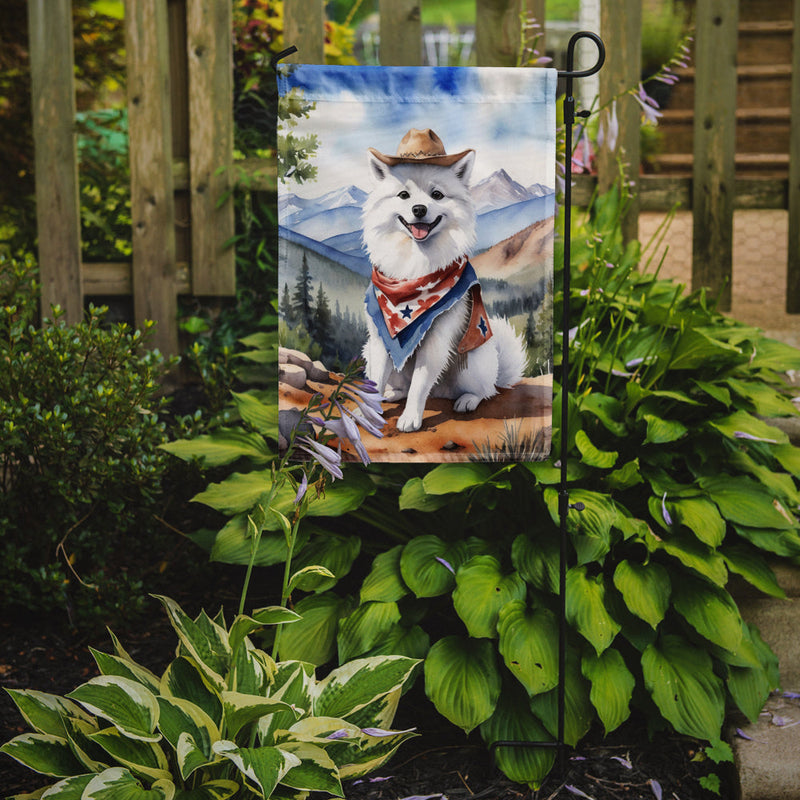 American Eskimo Cowboy Welcome Garden Flag