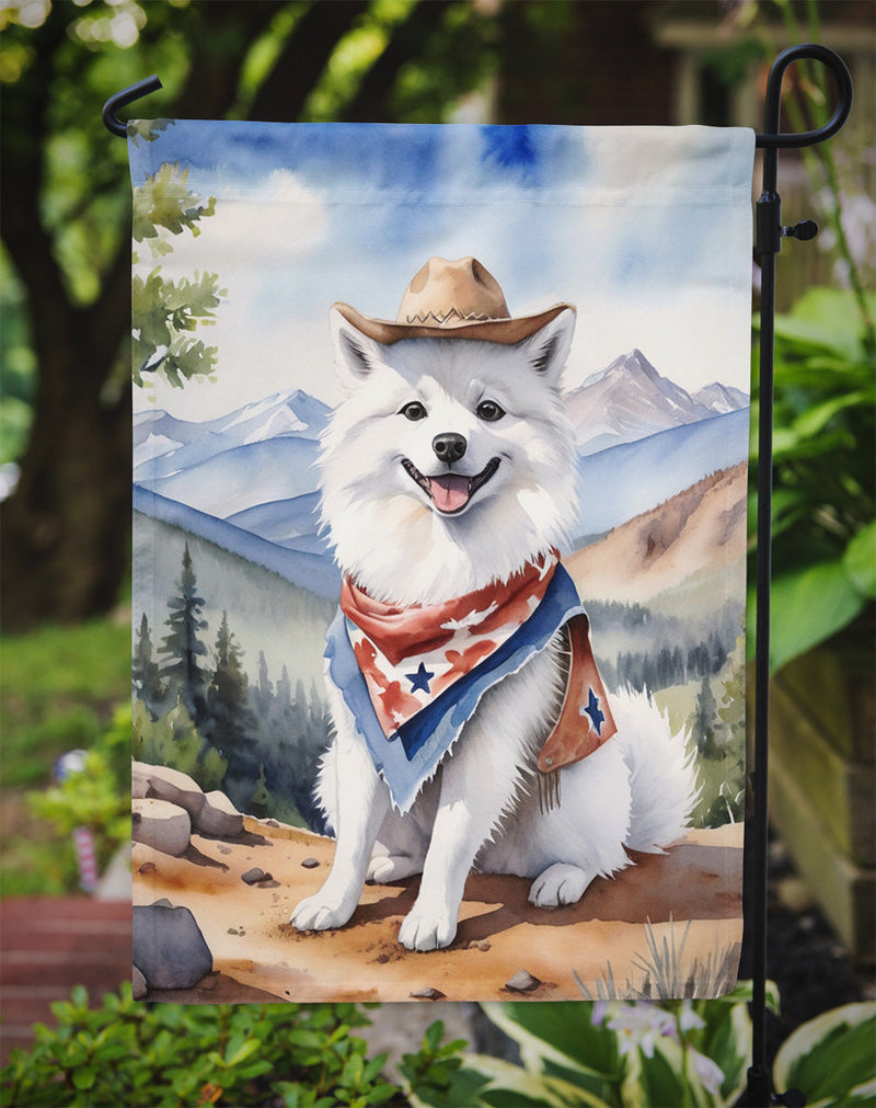 American Eskimo Cowboy Welcome Garden Flag