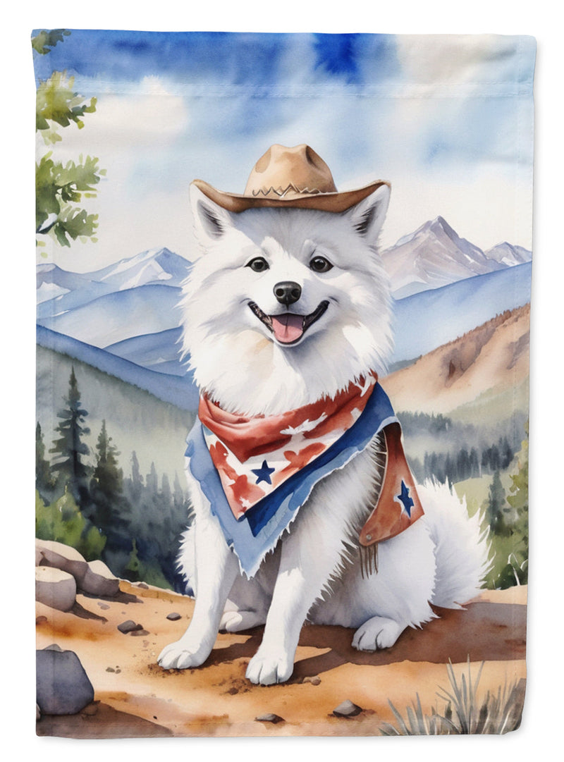 American Eskimo Cowboy Welcome Garden Flag