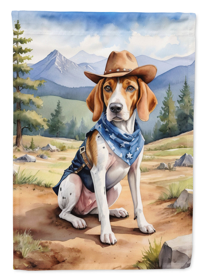 English Foxhound Cowboy Welcome Garden Flag