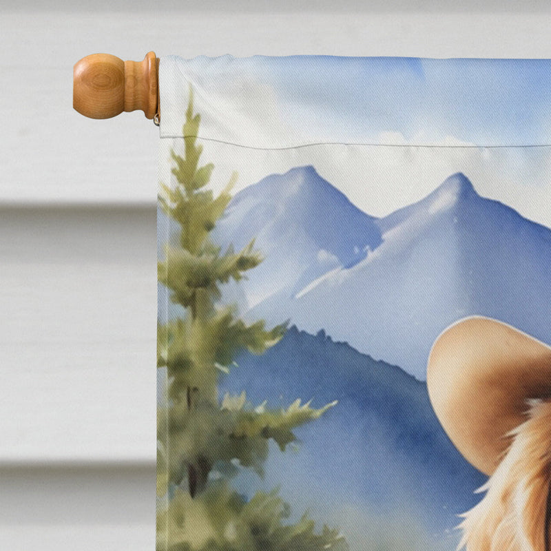 Golden Retriever Cowboy Welcome House Flag